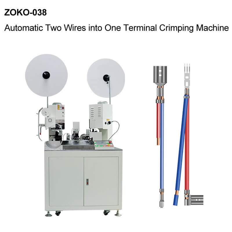 Automatic Two Wires into One Terminal Crimping Machine ZOKO-038