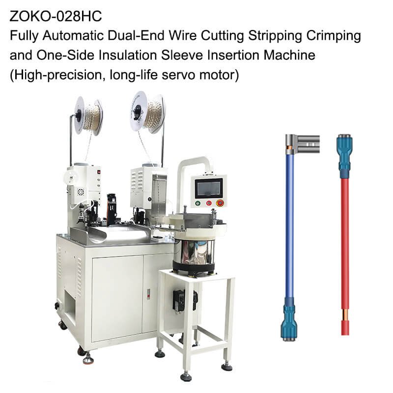 Fully Automatic Both-Ends Terminal Crimping Machine with One-Side PVC Insulation Cover Loading ZOKO-028HC