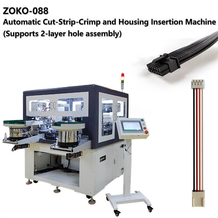 Fully-Automatic-Cut-Strip-Crimp-and Housing Insertion Machine zoko-088