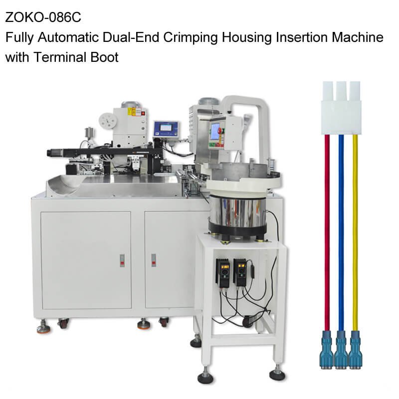 Fully Automatic Dual-End Crimping Housing Insertion Machine with Terminal Boot ZOKO-086C