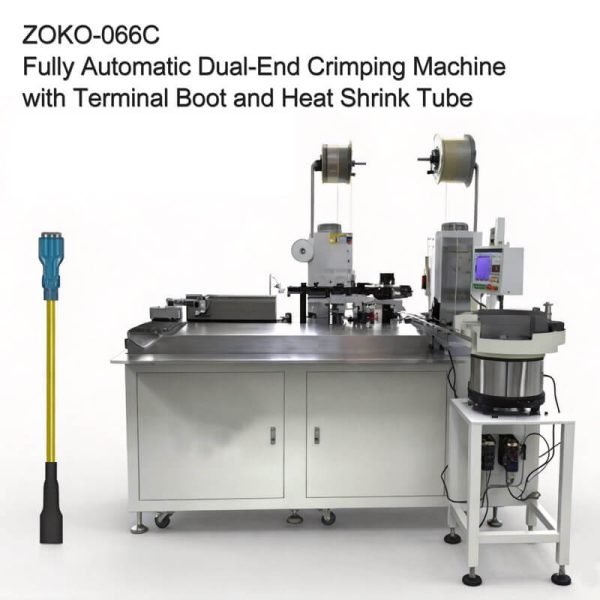 Fully Automatic Dual-End Crimping Machine with Terminal Boot and Heat Shrink Tube ZOKO-066C