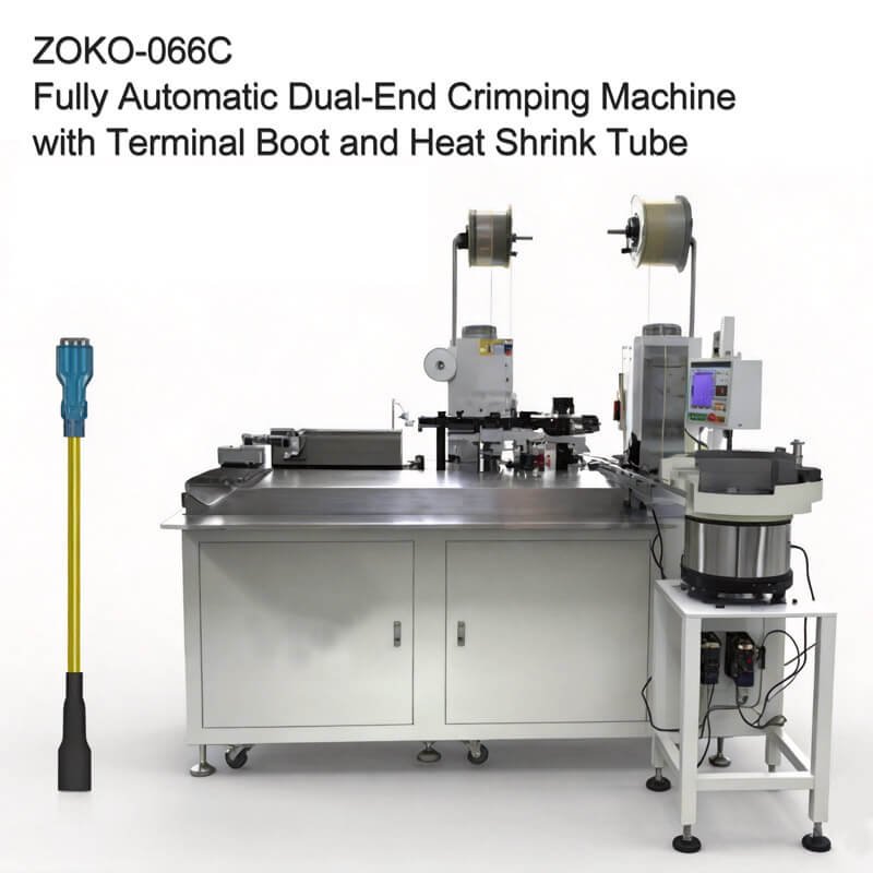 Fully Automatic Dual-End Crimping Machine with Terminal Boot and Heat Shrink Tube ZOKO-066C