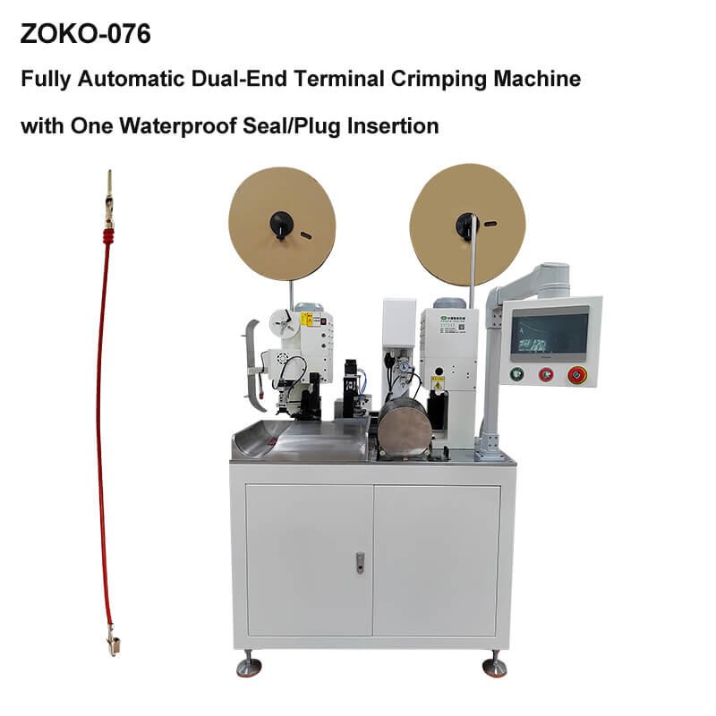 Fully Automatic Dual-End Terminal Crimping Machine with One Waterproof Seal Plug Insertion ZOKO-076