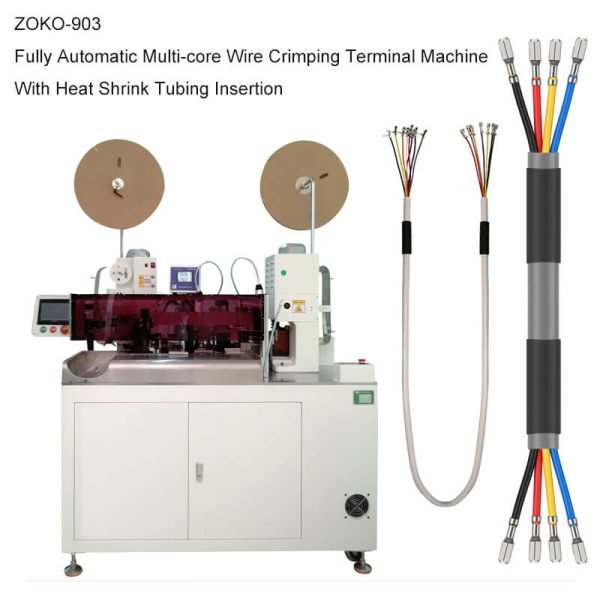 Fully Automatic Multi-Core Cable Stripping Crimping and Heat Shrink Tube Inserting Machine ZOKO-903