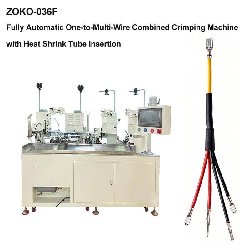 Fully Automatic One-to-Multi-Wire Combined Crimping Machine with Heat Shrink Tube Insertion ZOKO-036F
