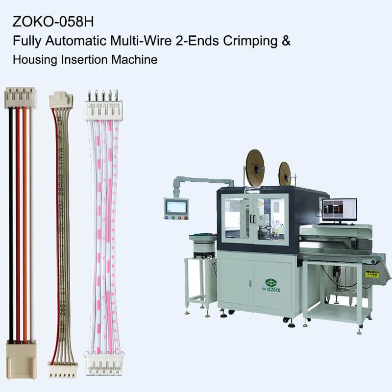 Fully Automatic Multi-Wire 2-Ends Crimping & Housing Insertion Machine ZOKO-058H